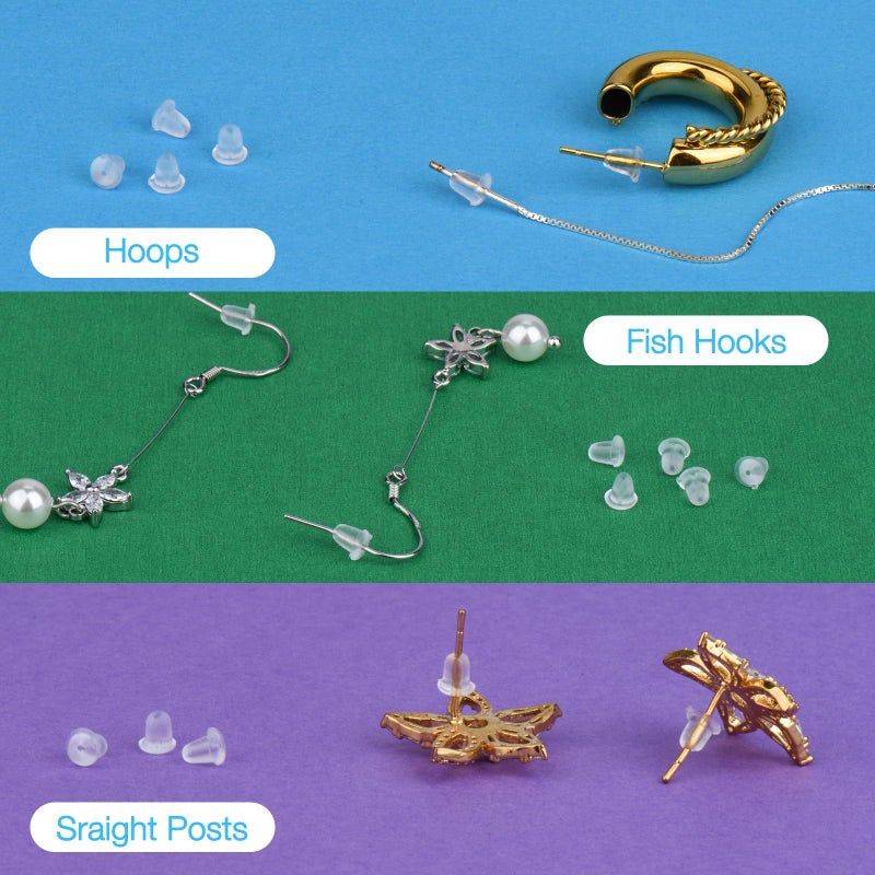 DSOMHZ Earring Backings, Rubber Earring Backs for Stud Earrings for Women, Backs for Fish Hook Earrings (100 Pieces) - Image 3